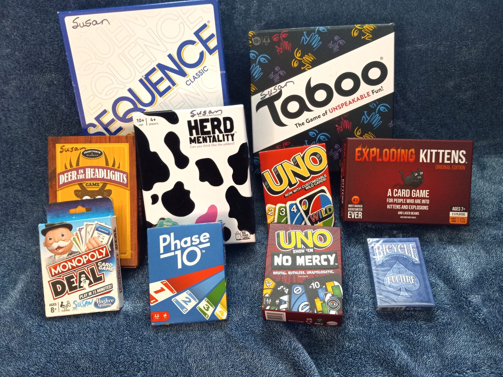 A table full of games